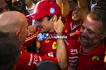 2024-05-26 - Scuderia Ferrari, team celebration, LECLERC Charles (mco), Scuderia Ferrari SF-24, portrait, victory during the Formula 1 Grand Prix de Monaco 2024, 8th round of the 2024 Formula One World Championship from May 23 to 26, 2024 on the Circuit de Monaco, in Monaco - F1 - MONACO GRAND PRIX 2024 - FORMULA 1 - MOTORS