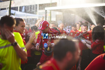 2024-05-26 - Scuderia Ferrari, team celebration, LECLERC Charles (mco), Scuderia Ferrari SF-24, portrait, victory during the Formula 1 Grand Prix de Monaco 2024, 8th round of the 2024 Formula One World Championship from May 23 to 26, 2024 on the Circuit de Monaco, in Monaco - F1 - MONACO GRAND PRIX 2024 - FORMULA 1 - MOTORS