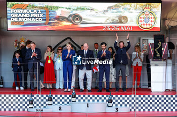 2024-05-26 - The podium ceremony: Prince Albert II is the Sovereign of the Principality of Monaco and the head of the Princely House of Grimaldi, with Princess of Monaco Charlène Lynette, BEN SULAYEM Mohammed (uae), President of the FIA, during the Formula 1 Grand Prix de Monaco 2024, 8th round of the 2024 Formula One World Championship from May 23 to 26, 2024 on the Circuit de Monaco, in Monaco - F1 - MONACO GRAND PRIX 2024 - FORMULA 1 - MOTORS