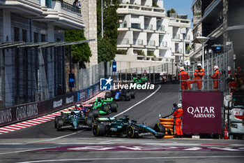 2024-05-26 - 18 STROLL Lance (can), Aston Martin F1 Team AMR24, 14 ALONSO Fernando (spa), Aston Martin F1 Team AMR24, action during the Formula 1 Grand Prix de Monaco 2024, 8th round of the 2024 Formula One World Championship from May 23 to 26, 2024 on the Circuit de Monaco, in Monaco - F1 - MONACO GRAND PRIX 2024 - FORMULA 1 - MOTORS