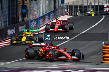 2024-05-26 - 16 LECLERC Charles (mco), Scuderia Ferrari SF-24, 81 PIASTRI Oscar (aus), McLaren F1 Team MCL38, 55 SAINZ Carlos (spa), Scuderia Ferrari SF-24, action during the Formula 1 Grand Prix de Monaco 2024, 8th round of the 2024 Formula One World Championship from May 23 to 26, 2024 on the Circuit de Monaco, in Monaco - F1 - MONACO GRAND PRIX 2024 - FORMULA 1 - MOTORS