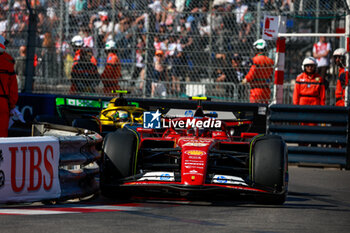 2024-05-26 - 55 SAINZ Carlos (spa), Scuderia Ferrari SF-24, action during the Formula 1 Grand Prix de Monaco 2024, 8th round of the 2024 Formula One World Championship from May 23 to 26, 2024 on the Circuit de Monaco, in Monaco - F1 - MONACO GRAND PRIX 2024 - FORMULA 1 - MOTORS