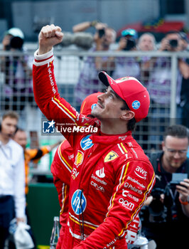 2024-05-26 - LECLERC Charles (mco), Scuderia Ferrari SF-24, portrait, celebrate his win during the Formula 1 Grand Prix de Monaco 2024, 8th round of the 2024 Formula One World Championship from May 23 to 26, 2024 on the Circuit de Monaco, in Monaco - F1 - MONACO GRAND PRIX 2024 - FORMULA 1 - MOTORS