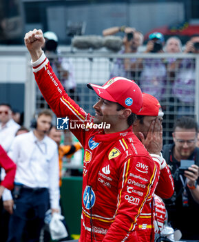 2024-05-26 - LECLERC Charles (mco), Scuderia Ferrari SF-24, portrait, celebrate his win during the Formula 1 Grand Prix de Monaco 2024, 8th round of the 2024 Formula One World Championship from May 23 to 26, 2024 on the Circuit de Monaco, in Monaco - F1 - MONACO GRAND PRIX 2024 - FORMULA 1 - MOTORS