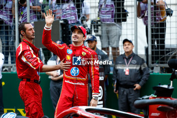 2024-05-26 - LECLERC Charles (mco), Scuderia Ferrari SF-24, portrait, celebrate his win during the Formula 1 Grand Prix de Monaco 2024, 8th round of the 2024 Formula One World Championship from May 23 to 26, 2024 on the Circuit de Monaco, in Monaco - F1 - MONACO GRAND PRIX 2024 - FORMULA 1 - MOTORS