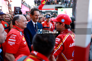 2024-05-26 - LECLERC Charles (mco), Scuderia Ferrari SF-24, VASSEUR Frédéric (fra), Team Principal & General Manager of the Scuderia Ferrari and ELKANN John (ita), Ferrari President, portrait during the Formula 1 Grand Prix de Monaco 2024, 8th round of the 2024 Formula One World Championship from May 23 to 26, 2024 on the Circuit de Monaco, in Monaco - F1 - MONACO GRAND PRIX 2024 - FORMULA 1 - MOTORS