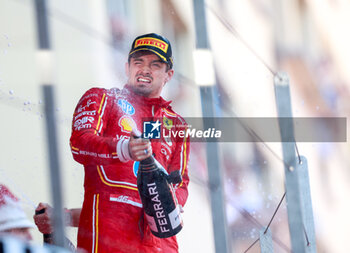 2024-05-26 - LECLERC Charles (mco), Scuderia Ferrari SF-24, portrait, podium during the Formula 1 Grand Prix de Monaco 2024, 8th round of the 2024 Formula One World Championship from May 23 to 26, 2024 on the Circuit de Monaco, in Monaco - F1 - MONACO GRAND PRIX 2024 - FORMULA 1 - MOTORS