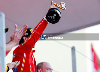 2024-05-26 - LECLERC Charles (mco), Scuderia Ferrari SF-24, portrait, podium during the Formula 1 Grand Prix de Monaco 2024, 8th round of the 2024 Formula One World Championship from May 23 to 26, 2024 on the Circuit de Monaco, in Monaco - F1 - MONACO GRAND PRIX 2024 - FORMULA 1 - MOTORS