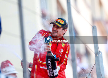 2024-05-26 - LECLERC Charles (mco), Scuderia Ferrari SF-24, portrait, podium during the Formula 1 Grand Prix de Monaco 2024, 8th round of the 2024 Formula One World Championship from May 23 to 26, 2024 on the Circuit de Monaco, in Monaco - F1 - MONACO GRAND PRIX 2024 - FORMULA 1 - MOTORS