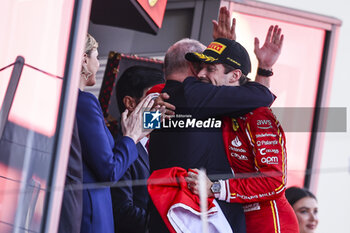 2024-05-26 - LECLERC Charles (mco), Scuderia Ferrari SF-24, portrait and Prince Albert II is the Sovereign of the Principality of Monaco and the head of the Princely House of Grimaldi during the Formula 1 Grand Prix de Monaco 2024, 8th round of the 2024 Formula One World Championship from May 23 to 26, 2024 on the Circuit de Monaco, in Monaco - F1 - MONACO GRAND PRIX 2024 - FORMULA 1 - MOTORS