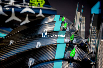 2024-06-05 - Mercedes-AMG Petronas F1 Team nosecones and front wings in PitLane - 
during Formula 1 Aws Grand Prix du Canada 2024, Montreal, Quebec, Canada, from Jun 6th to 9th - Rounfd 9 of 24 of 2024 F1 World Championship - FORMULA 1 AWS GRAND PRIX DU CANADA 2024 - FORMULA 1 - MOTORS