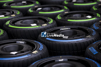 2024-06-06 - Pirelli rain and intermediate tyres, pneus, tyre, pneu, during the Formula 1 AWS Grand Prix du Canada 2024, 9th round of the 2024 Formula One World Championship from June 07 to 09, 2024 on the Circuit Gilles Villeneuve, in Montréal, Canada - F1 - CANADIAN GRAND PRIX 2024 - FORMULA 1 - MOTORS