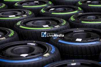 2024-06-06 - Pirelli rain and intermediate tyres, pneus, tyre, pneu, during the Formula 1 AWS Grand Prix du Canada 2024, 9th round of the 2024 Formula One World Championship from June 07 to 09, 2024 on the Circuit Gilles Villeneuve, in Montréal, Canada - F1 - CANADIAN GRAND PRIX 2024 - FORMULA 1 - MOTORS