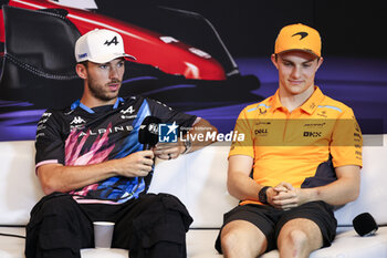 2024-06-06 - GASLY Pierre (fra), Alpine F1 Team A524, portrait and PIASTRI Oscar (aus), McLaren F1 Team MCL38, portrait during the Formula 1 AWS Grand Prix du Canada 2024, 9th round of the 2024 Formula One World Championship from June 07 to 09, 2024 on the Circuit Gilles Villeneuve, in Montréal, Canada - F1 - CANADIAN GRAND PRIX 2024 - FORMULA 1 - MOTORS