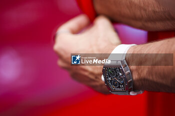 2024-06-06 - LECLERC Charles (mco), Scuderia Ferrari SF-24, portrait detailed view of the Richard Mille during the Formula 1 AWS Grand Prix du Canada 2024, 9th round of the 2024 Formula One World Championship from June 07 to 09, 2024 on the Circuit Gilles Villeneuve, in Montréal, Canada - F1 - CANADIAN GRAND PRIX 2024 - FORMULA 1 - MOTORS