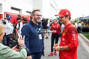 2024-06-06 - FEBREAU Julien (fra), TV presenter of Canal+, LECLERC Charles (mco), Scuderia Ferrari SF-24, portrait during the Formula 1 AWS Grand Prix du Canada 2024, 9th round of the 2024 Formula One World Championship from June 07 to 09, 2024 on the Circuit Gilles Villeneuve, in Montréal, Canada - F1 - CANADIAN GRAND PRIX 2024 - FORMULA 1 - MOTORS