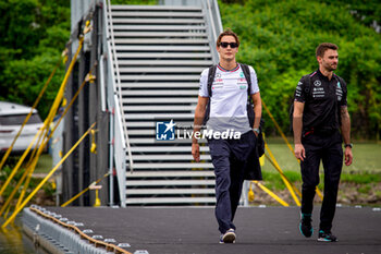 2024-06-06 - George Russell (GBR) - Mercedes-AMG PETRONAS F1 Team - Mercedes W15 - Mercedes E Performance arriving at the circuit during Formula 1 Aws Grand Prix du Canada 2024, Montreal, Quebec, Canada, from Jun 6th to 9th - Rounfd 9 of 24 of 2024 F1 World Championship - FORMULA 1 AWS GRAND PRIX DU CANADA 2024 - FORMULA 1 - MOTORS