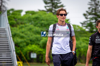 2024-06-06 - George Russell (GBR) - Mercedes-AMG PETRONAS F1 Team - Mercedes W15 - Mercedes E Performance arriving at the circuit during Formula 1 Aws Grand Prix du Canada 2024, Montreal, Quebec, Canada, from Jun 6th to 9th - Rounfd 9 of 24 of 2024 F1 World Championship - FORMULA 1 AWS GRAND PRIX DU CANADA 2024 - FORMULA 1 - MOTORS