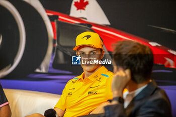 2024-06-06 - Oscar Piastri (AUS) - McLaren Formula 1 Team - McLaren MCL38 - Mercedes
 during press conference Formula 1 Aws Grand Prix du Canada 2024, Montreal, Quebec, Canada, from Jun 6th to 9th - Rounfd 9 of 24 of 2024 F1 World Championship - FORMULA 1 AWS GRAND PRIX DU CANADA 2024 - FORMULA 1 - MOTORS