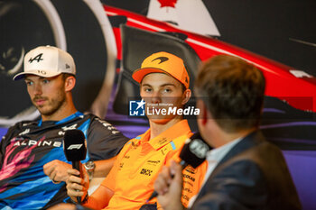 2024-06-06 - Oscar Piastri (AUS) - McLaren Formula 1 Team - McLaren MCL38 - Mercedes
 during press conference Formula 1 Aws Grand Prix du Canada 2024, Montreal, Quebec, Canada, from Jun 6th to 9th - Rounfd 9 of 24 of 2024 F1 World Championship - FORMULA 1 AWS GRAND PRIX DU CANADA 2024 - FORMULA 1 - MOTORS