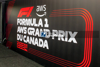 2024-06-06 - F1 AWS Gp Canada logo - ttrack atmosphere during Formula 1 Aws Grand Prix du Canada 2024, Montreal, Quebec, Canada, from Jun 6th to 9th - Rounfd 9 of 24 of 2024 F1 World Championship - FORMULA 1 AWS GRAND PRIX DU CANADA 2024 - FORMULA 1 - MOTORS