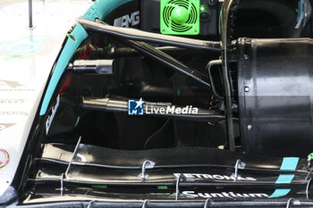 2024-06-07 - Mercedes AMG F1 Team W15, mechanical detail front suspension during the Formula 1 AWS Grand Prix du Canada 2024, 9th round of the 2024 Formula One World Championship from June 07 to 09, 2024 on the Circuit Gilles Villeneuve, in Montréal, Canada - F1 - CANADIAN GRAND PRIX 2024 - FORMULA 1 - MOTORS