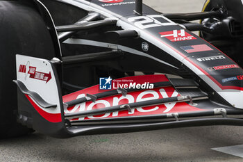 2024-06-07 - Haas F1 Team VF-24 Ferrari, Mechanical detail front wing during the Formula 1 AWS Grand Prix du Canada 2024, 9th round of the 2024 Formula One World Championship from June 07 to 09, 2024 on the Circuit Gilles Villeneuve, in Montréal, Canada - F1 - CANADIAN GRAND PRIX 2024 - FORMULA 1 - MOTORS