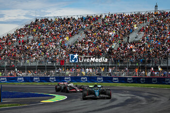 2024-06-07 - 14 ALONSO Fernando (spa), Aston Martin F1 Team AMR24, 27 HULKENBERG Nico (ger), Haas F1 Team VF-24 Ferrari, action during the Formula 1 AWS Grand Prix du Canada 2024, 9th round of the 2024 Formula One World Championship from June 07 to 09, 2024 on the Circuit Gilles Villeneuve, in Montréal, Canada - F1 - CANADIAN GRAND PRIX 2024 - FORMULA 1 - MOTORS