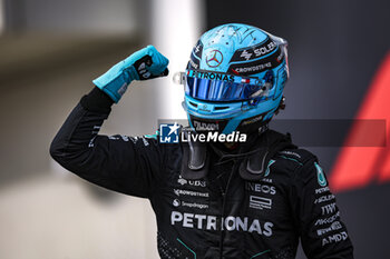 2024-06-08 - RUSSELL George (gbr), Mercedes AMG F1 Team W15, portrait, celebrate his pole position during the Formula 1 AWS Grand Prix du Canada 2024, 9th round of the 2024 Formula One World Championship from June 07 to 09, 2024 on the Circuit Gilles Villeneuve, in Montréal, Canada - F1 - CANADIAN GRAND PRIX 2024 - FORMULA 1 - MOTORS