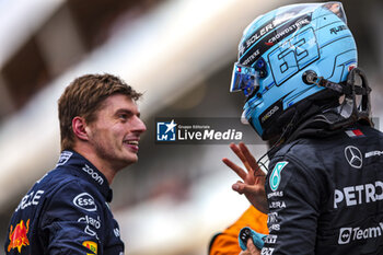 2024-06-08 - RUSSELL George (gbr), Mercedes AMG F1 Team W15, VERSTAPPEN Max (ned), Red Bull Racing RB20, portrait during the Formula 1 AWS Grand Prix du Canada 2024, 9th round of the 2024 Formula One World Championship from June 07 to 09, 2024 on the Circuit Gilles Villeneuve, in Montréal, Canada - F1 - CANADIAN GRAND PRIX 2024 - FORMULA 1 - MOTORS