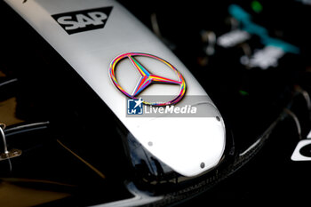 2024-06-08 - Mercedes AMG F1 Team W15, mechanical detail pride logo during the Formula 1 AWS Grand Prix du Canada 2024, 9th round of the 2024 Formula One World Championship from June 07 to 09, 2024 on the Circuit Gilles Villeneuve, in Montréal, Canada - F1 - CANADIAN GRAND PRIX 2024 - FORMULA 1 - MOTORS