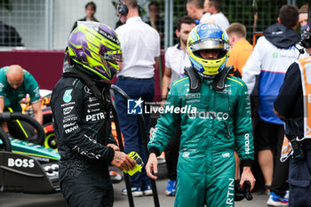 2024-06-08 - HAMILTON Lewis (gbr), Mercedes AMG F1 Team W15, ALONSO Fernando (spa), Aston Martin F1 Team AMR24, portrait during the Formula 1 AWS Grand Prix du Canada 2024, 9th round of the 2024 Formula One World Championship from June 07 to 09, 2024 on the Circuit Gilles Villeneuve, in Montréal, Canada - F1 - CANADIAN GRAND PRIX 2024 - FORMULA 1 - MOTORS