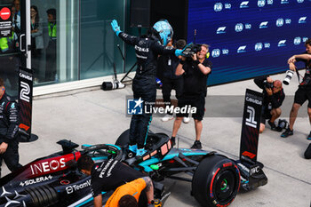 2024-06-08 - RUSSELL George (gbr), Mercedes AMG F1 Team W15, portrait pole position celebration during the Formula 1 AWS Grand Prix du Canada 2024, 9th round of the 2024 Formula One World Championship from June 07 to 09, 2024 on the Circuit Gilles Villeneuve, in Montréal, Canada - F1 - CANADIAN GRAND PRIX 2024 - FORMULA 1 - MOTORS