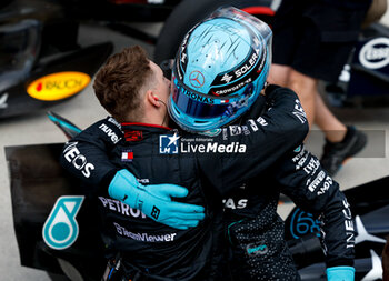 2024-06-08 - RUSSELL George (gbr), Mercedes AMG F1 Team W15, portrait pole position celebration during the Formula 1 AWS Grand Prix du Canada 2024, 9th round of the 2024 Formula One World Championship from June 07 to 09, 2024 on the Circuit Gilles Villeneuve, in Montréal, Canada - F1 - CANADIAN GRAND PRIX 2024 - FORMULA 1 - MOTORS