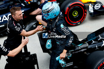 2024-06-08 - RUSSELL George (gbr), Mercedes AMG F1 Team W15, portrait pole position celebration during the Formula 1 AWS Grand Prix du Canada 2024, 9th round of the 2024 Formula One World Championship from June 07 to 09, 2024 on the Circuit Gilles Villeneuve, in Montréal, Canada - F1 - CANADIAN GRAND PRIX 2024 - FORMULA 1 - MOTORS