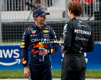 2024-06-08 - VERSTAPPEN Max (ned), Red Bull Racing RB20, portrait RUSSELL George (gbr), Mercedes AMG F1 Team W15, portrait during the Formula 1 AWS Grand Prix du Canada 2024, 9th round of the 2024 Formula One World Championship from June 07 to 09, 2024 on the Circuit Gilles Villeneuve, in Montréal, Canada - F1 - CANADIAN GRAND PRIX 2024 - FORMULA 1 - MOTORS