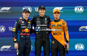 2024-06-08 - RUSSELL George (gbr), Mercedes AMG F1 Team W15, portrait VERSTAPPEN Max (ned), Red Bull Racing RB20, portrait NORRIS Lando (gbr), McLaren F1 Team MCL38, portrait during the Formula 1 AWS Grand Prix du Canada 2024, 9th round of the 2024 Formula One World Championship from June 07 to 09, 2024 on the Circuit Gilles Villeneuve, in Montréal, Canada - F1 - CANADIAN GRAND PRIX 2024 - FORMULA 1 - MOTORS