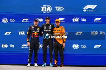 2024-06-08 - RUSSELL George (gbr), Mercedes AMG F1 Team W15, portrait, VERSTAPPEN Max (ned), Red Bull Racing RB20, portrait and NORRIS Lando (gbr), McLaren F1 Team MCL38, portrait during the Formula 1 AWS Grand Prix du Canada 2024, 9th round of the 2024 Formula One World Championship from June 07 to 09, 2024 on the Circuit Gilles Villeneuve, in Montréal, Canada - F1 - CANADIAN GRAND PRIX 2024 - FORMULA 1 - MOTORS