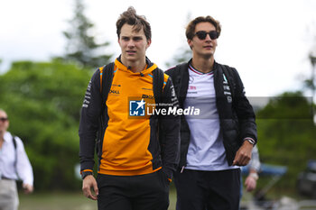 2024-06-08 - PIASTRI Oscar (aus), McLaren F1 Team MCL38, portrait and RUSSELL George (gbr), Mercedes AMG F1 Team W15, portrait during the Formula 1 AWS Grand Prix du Canada 2024, 9th round of the 2024 Formula One World Championship from June 07 to 09, 2024 on the Circuit Gilles Villeneuve, in Montréal, Canada - F1 - CANADIAN GRAND PRIX 2024 - FORMULA 1 - MOTORS