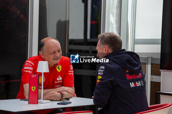 2024-06-08 - Frederic Vasseur (FRA) - Scuderia Ferrari F1 Team Principal Christian Horner (GBR) - RedBull Racing Team Principal during Formula 1 Aws Grand Prix du Canada 2024, Montreal, Quebec, Canada, from Jun 6th to 9th - Round 9 of 24 of 2024 F1 World Championship - FORMULA 1 AWS GRAND PRIX DU CANADA 2024 - FORMULA 1 - MOTORS