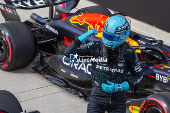 2024-06-08 - Pole sitte George Russell (GBR) - Mercedes-AMG PETRONAS F1 Team - Mercedes W15 - Mercedes E Performance
during Formula 1 Aws Grand Prix du Canada 2024, Montreal, Quebec, Canada, from Jun 6th to 9th - Round 9 of 24 of 2024 F1 World Championship - FORMULA 1 AWS GRAND PRIX DU CANADA 2024 - FORMULA 1 - MOTORS