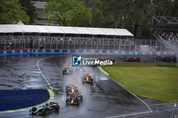 2024-06-09 - 63 RUSSELL George (gbr), Mercedes AMG F1 Team W15, 01 VERSTAPPEN Max (nld), Red Bull Racing RB20, 04 NORRIS Lando (gbr), McLaren F1 Team MCL38, action, start of the race, depart, during the Formula 1 AWS Grand Prix du Canada 2024, 9th round of the 2024 Formula One World Championship from June 07 to 09, 2024 on the Circuit Gilles Villeneuve, in Montréal, Canada - F1 - CANADIAN GRAND PRIX 2024 - FORMULA 1 - MOTORS