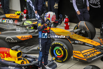2024-06-09 - VERSTAPPEN Max (ned), Red Bull Racing RB20, portrait, celebrate his win during the Formula 1 AWS Grand Prix du Canada 2024, 9th round of the 2024 Formula One World Championship from June 07 to 09, 2024 on the Circuit Gilles Villeneuve, in Montréal, Canada - F1 - CANADIAN GRAND PRIX 2024 - FORMULA 1 - MOTORS