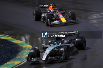 2024-06-09 - 63 RUSSELL George (gbr), Mercedes AMG F1 Team W15, action and 01 VERSTAPPEN Max (nld), Red Bull Racing RB20, action during the Formula 1 AWS Grand Prix du Canada 2024, 9th round of the 2024 Formula One World Championship from June 07 to 09, 2024 on the Circuit Gilles Villeneuve, in Montréal, Canada - F1 - CANADIAN GRAND PRIX 2024 - FORMULA 1 - MOTORS