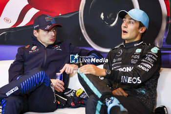2024-06-09 - VERSTAPPEN Max (ned), Red Bull Racing RB20, portrait and RUSSELL George (gbr), Mercedes AMG F1 Team W15, portrait during the Formula 1 AWS Grand Prix du Canada 2024, 9th round of the 2024 Formula One World Championship from June 07 to 09, 2024 on the Circuit Gilles Villeneuve, in Montréal, Canada - F1 - CANADIAN GRAND PRIX 2024 - FORMULA 1 - MOTORS