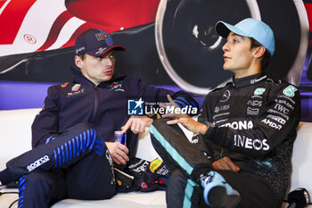 2024-06-09 - VERSTAPPEN Max (ned), Red Bull Racing RB20, portrait and RUSSELL George (gbr), Mercedes AMG F1 Team W15, portrait during the Formula 1 AWS Grand Prix du Canada 2024, 9th round of the 2024 Formula One World Championship from June 07 to 09, 2024 on the Circuit Gilles Villeneuve, in Montréal, Canada - F1 - CANADIAN GRAND PRIX 2024 - FORMULA 1 - MOTORS