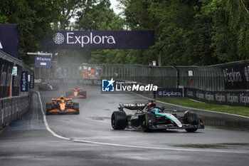 2024-06-09 - 63 RUSSELL George (gbr), Mercedes AMG F1 Team W15, action 04 NORRIS Lando (gbr), McLaren F1 Team MCL38, action during the Formula 1 AWS Grand Prix du Canada 2024, 9th round of the 2024 Formula One World Championship from June 07 to 09, 2024 on the Circuit Gilles Villeneuve, in Montréal, Canada - F1 - CANADIAN GRAND PRIX 2024 - FORMULA 1 - MOTORS