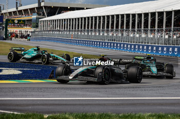 2024-06-09 - 44 HAMILTON Lewis (gbr), Mercedes AMG F1 Team W15, action 14 ALONSO Fernando (spa), Aston Martin F1 Team AMR24, action 18 STROLL Lance (can), Aston Martin F1 Team AMR24, action during the Formula 1 AWS Grand Prix du Canada 2024, 9th round of the 2024 Formula One World Championship from June 07 to 09, 2024 on the Circuit Gilles Villeneuve, in Montréal, Canada - F1 - CANADIAN GRAND PRIX 2024 - FORMULA 1 - MOTORS