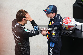 2024-06-09 - RUSSELL George (gbr), Mercedes AMG F1 Team W15, portrait VERSTAPPEN Max (ned), Red Bull Racing RB20, portrait during the Formula 1 AWS Grand Prix du Canada 2024, 9th round of the 2024 Formula One World Championship from June 07 to 09, 2024 on the Circuit Gilles Villeneuve, in Montréal, Canada - F1 - CANADIAN GRAND PRIX 2024 - FORMULA 1 - MOTORS