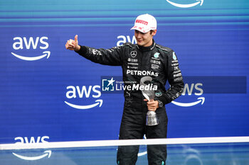 2024-06-09 - RUSSELL George (gbr), Mercedes AMG F1 Team W15, portrait podium during the Formula 1 AWS Grand Prix du Canada 2024, 9th round of the 2024 Formula One World Championship from June 07 to 09, 2024 on the Circuit Gilles Villeneuve, in Montréal, Canada - F1 - CANADIAN GRAND PRIX 2024 - FORMULA 1 - MOTORS